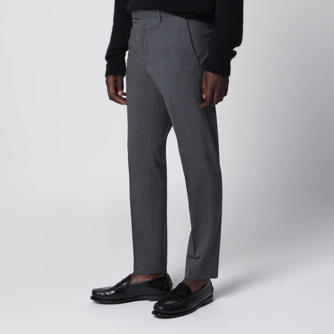 PT Torino - Dieci trousers in anthracite grey wool blend Brand Pants