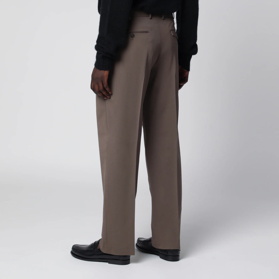 PT Torino - Taupe Wool-Blend Trousers Brand Pants