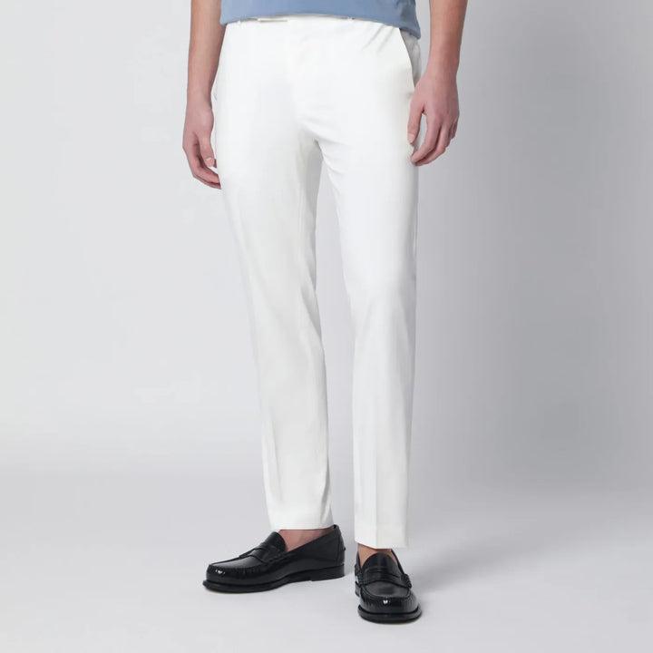 PT Torino - White slim-fit cotton-blend trousers Brand Pants