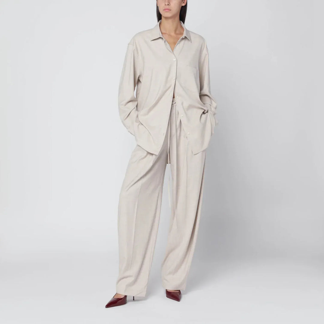 THE ANDAMANE - Trousers in ivory melange Brand Pants XS