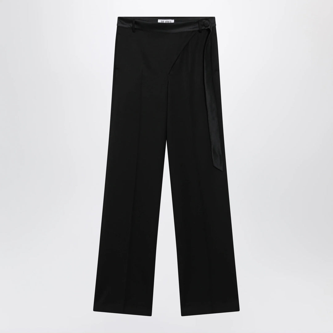 The Attico - Black virgin wool tuxedo trousers Brand Pants 40  IT