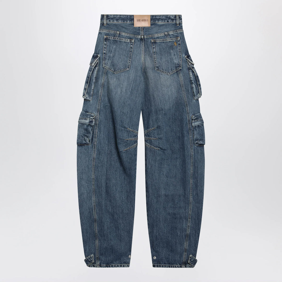 The Attico - Fern washed blue cargo trousers Brand Pants
