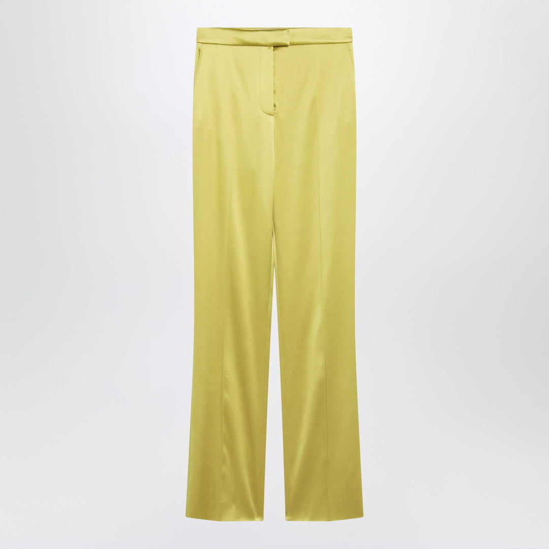 Pants 40  IT Valentino - Avocado-colored trousers in shiny silk blend Brand