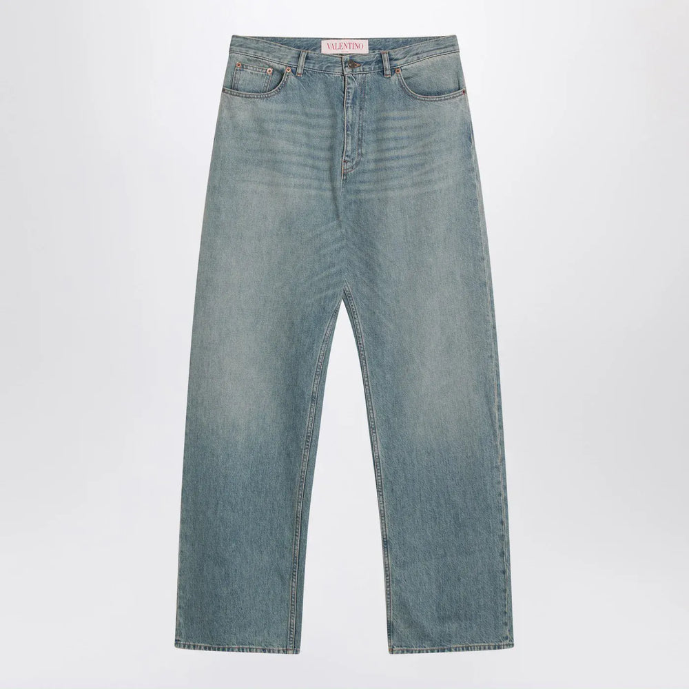 Valentino - Light blue jeans with washed effect Brand Pants 33