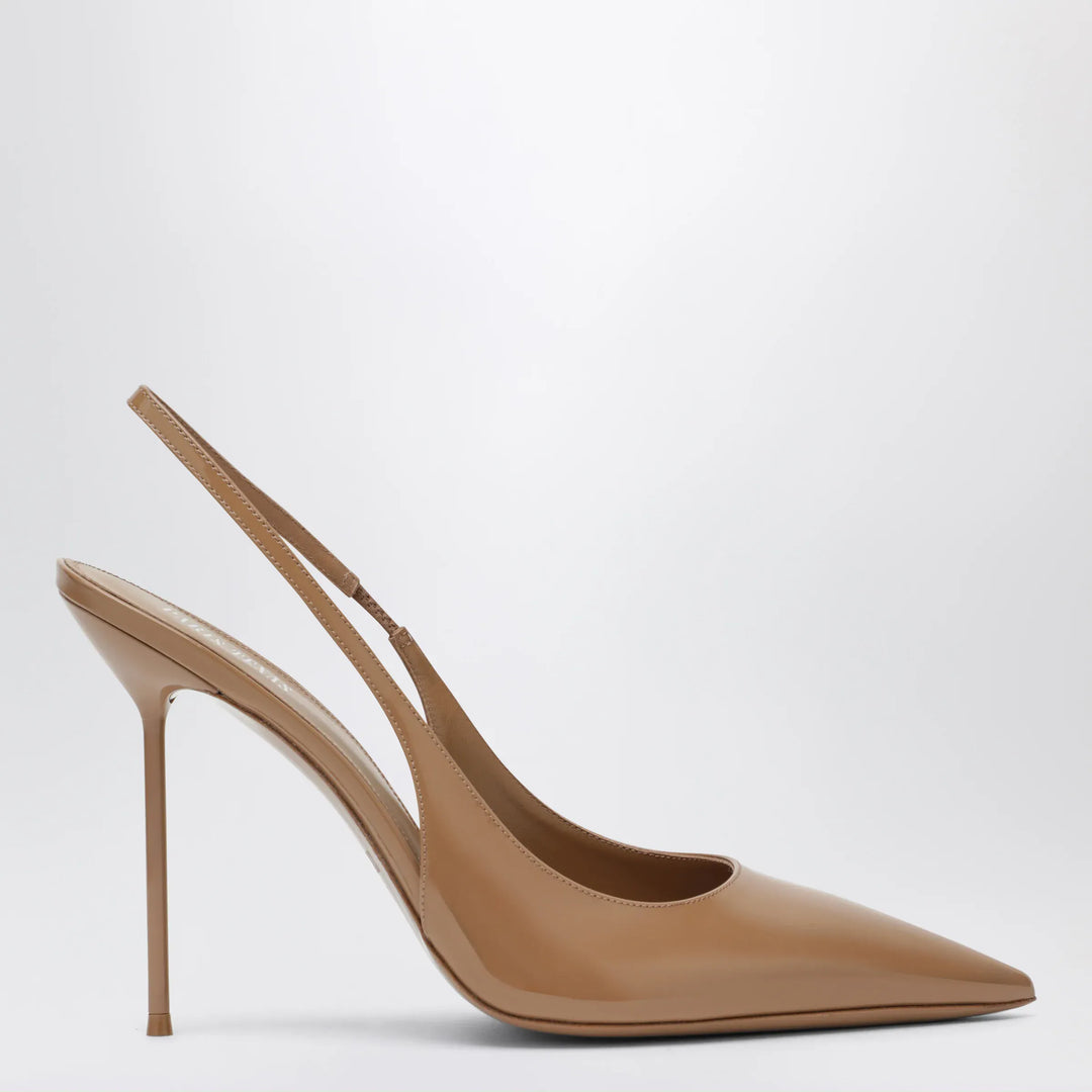 Paris Texas - Beige Patent Leather Lidia Slingback Pumps Brand 36 IT