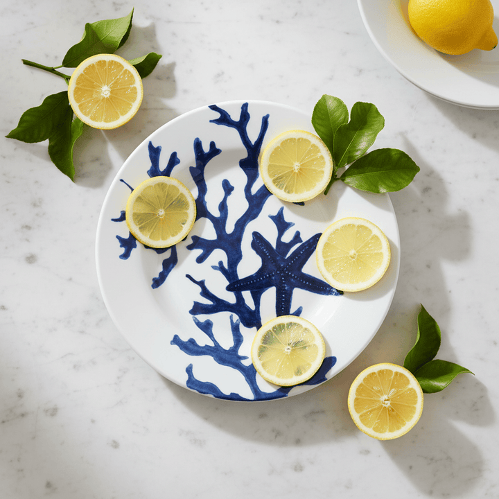 Mario Luca Giusti Corallo Blue Fruit Plates Set of 2Pcs Brand Plates