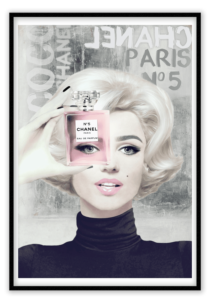 Canvas Print 50x70cm / Black Marilyn Tabloid Marilyn Tabloid Wall Art : Ready to hang framed artwork. Brand