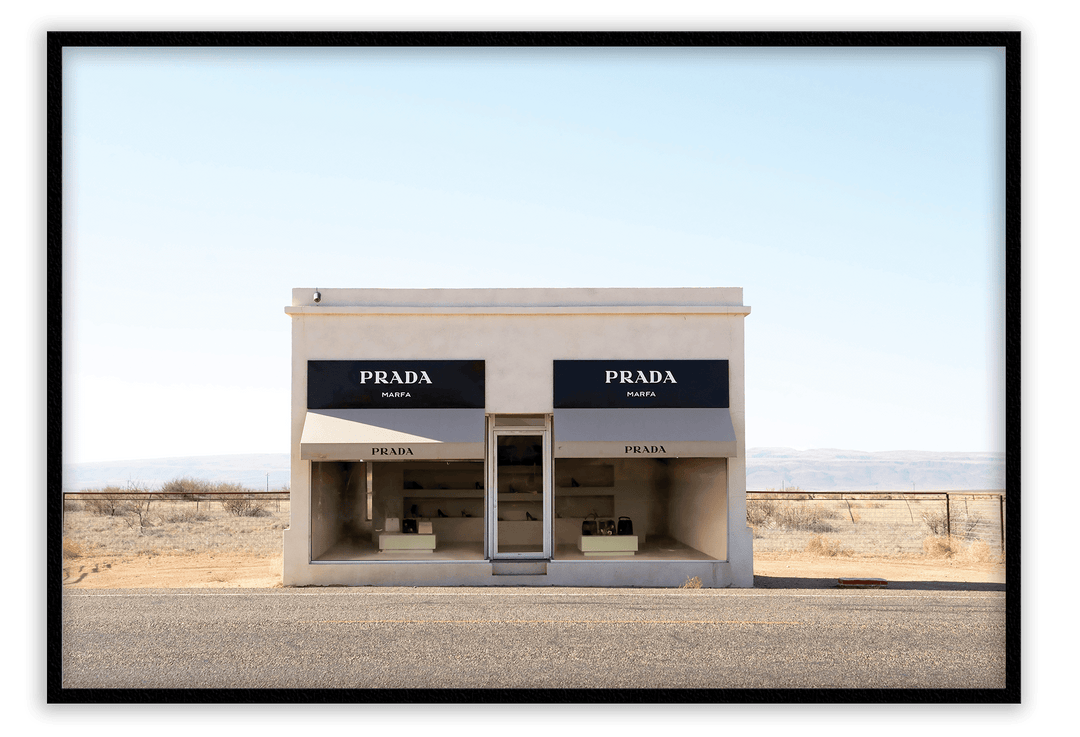 Canvas Print 50x70cm / Black Prada Texas Desert Prada Texas Desert Wall Art : Ready to hang framed artwork. Brand