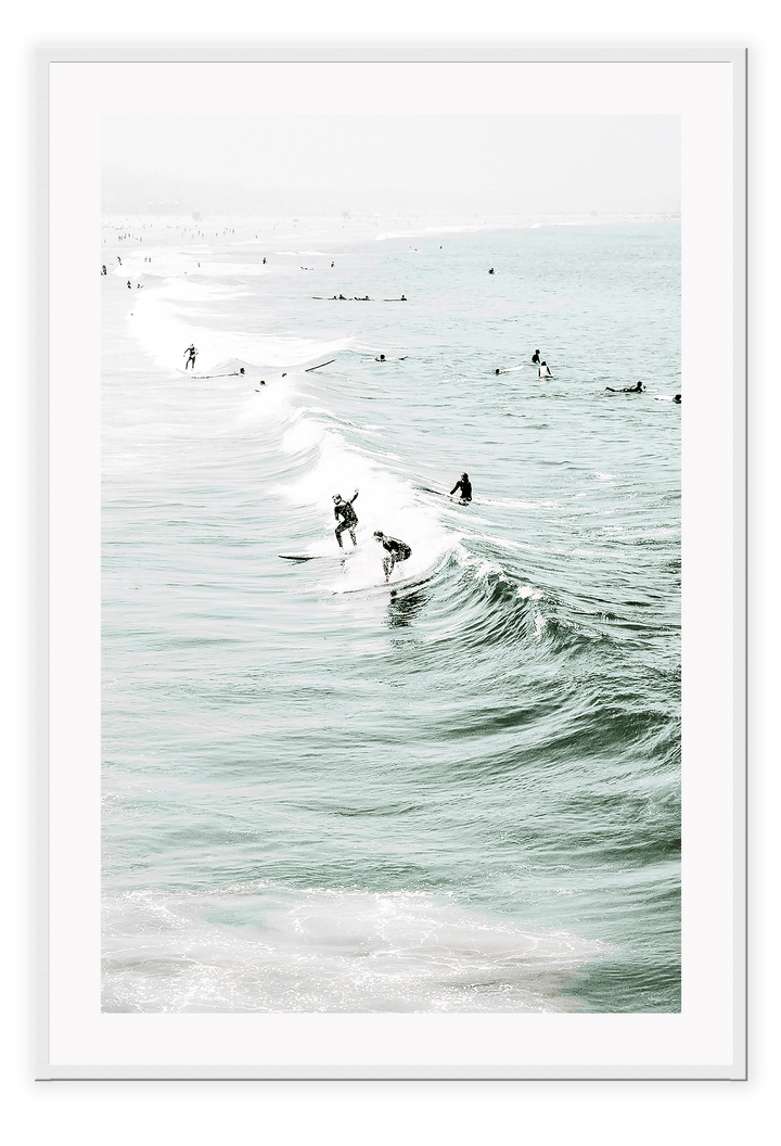 Canvas Print 50x70cm / White Surf Surf Wall Art : Ready to hang framed artwork. Brand