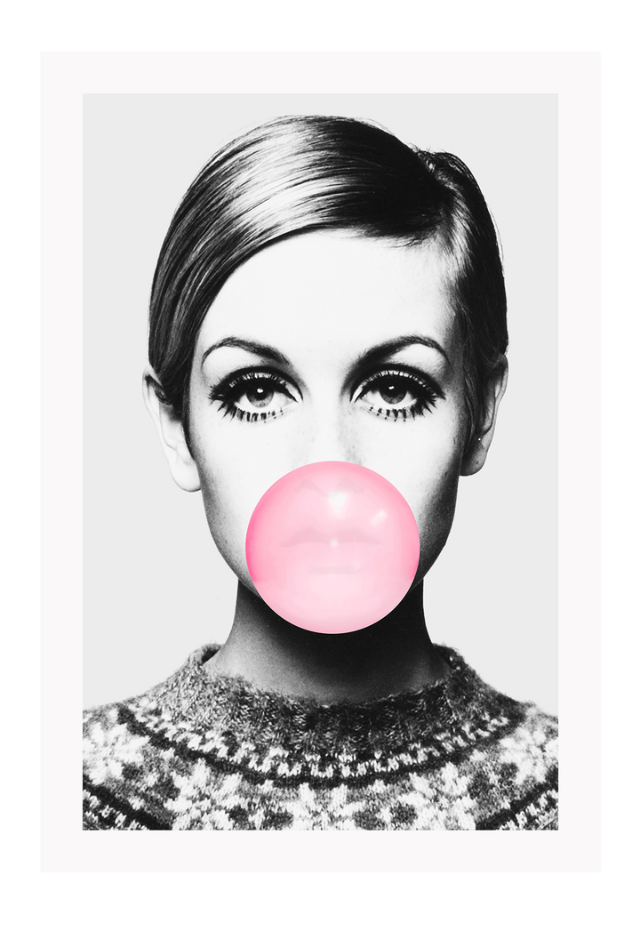 Canvas Print 60x90cm / Unframed Twiggy Bubble Twiggy Bubble Wall Art : Ready to hang framed artwork. Brand