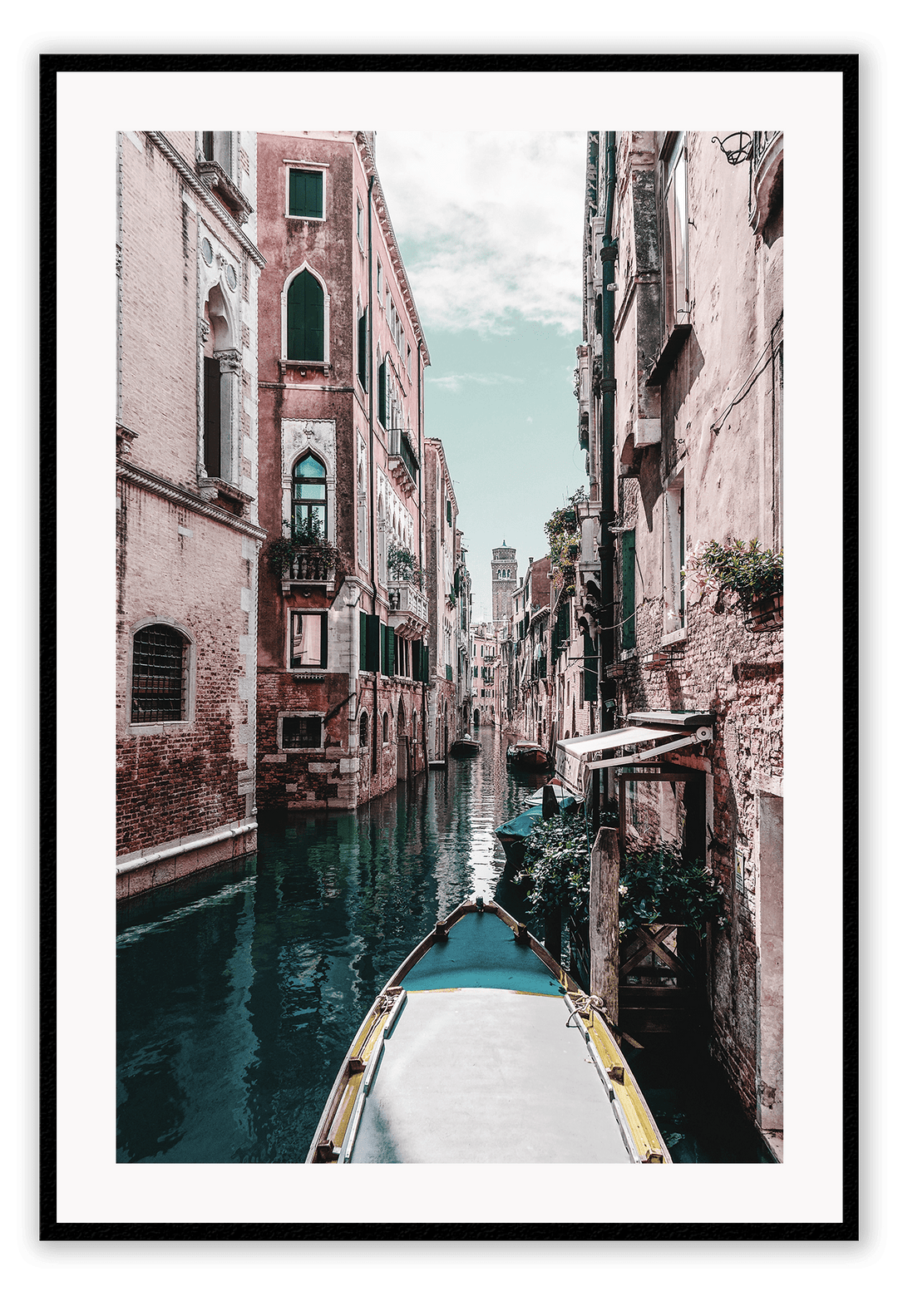 Canvas Print 50x70cm / Black Venezia Venezia Wall Art : Ready to hang framed artwork. Brand