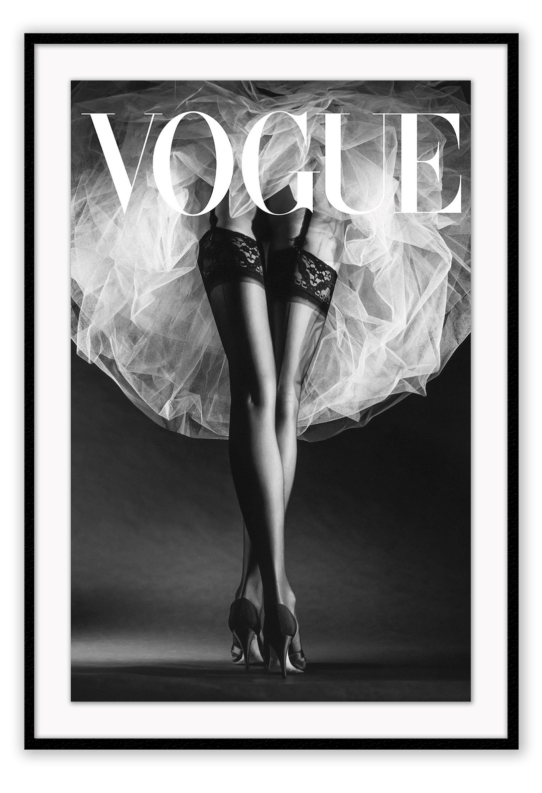 Canvas Print 50x70cm / Black Vogue Tulle Vogue Tulle Framed Prints Brand