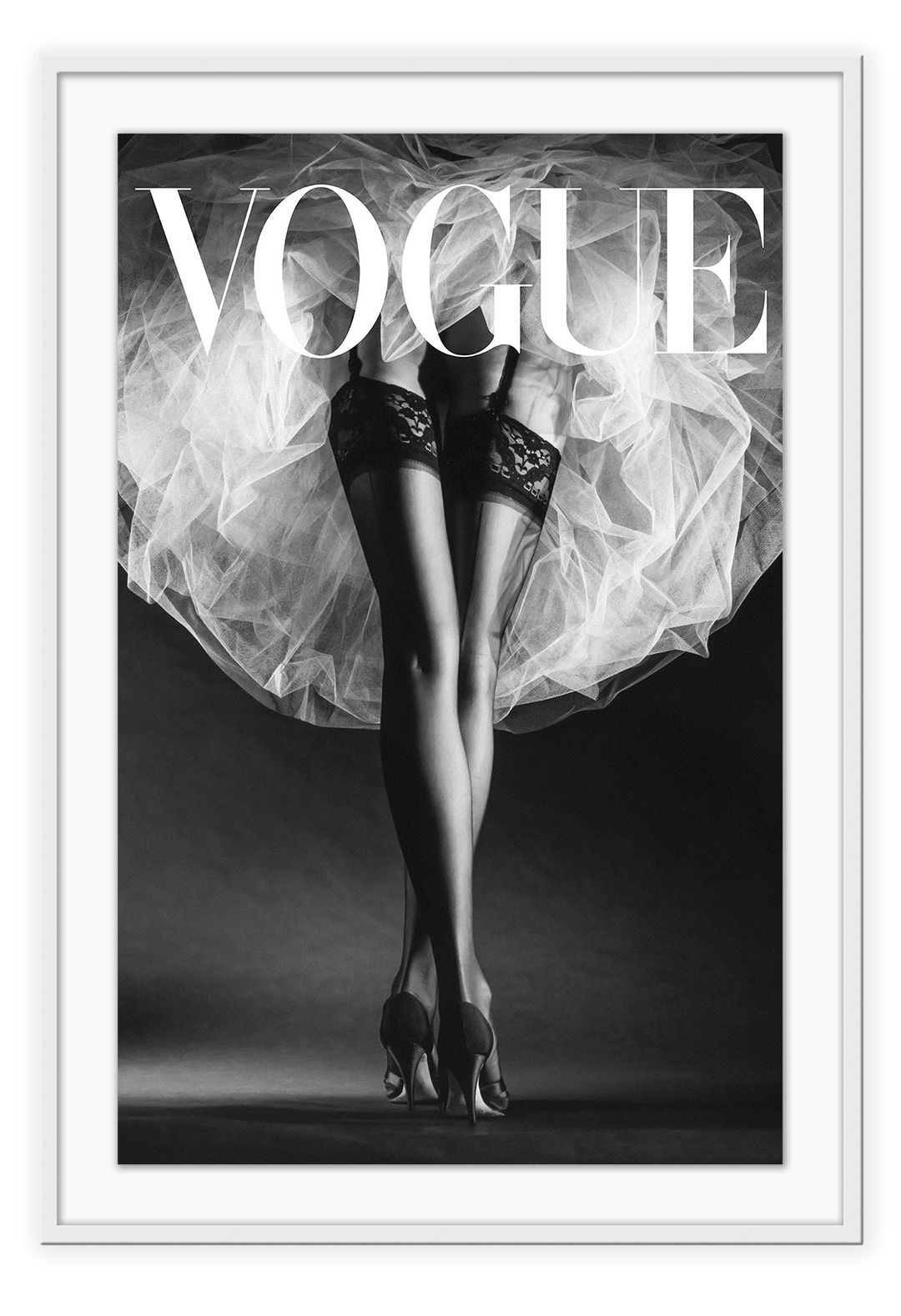 Canvas Print 50x70cm / White Vogue Tulle Vogue Tulle Framed Prints Brand