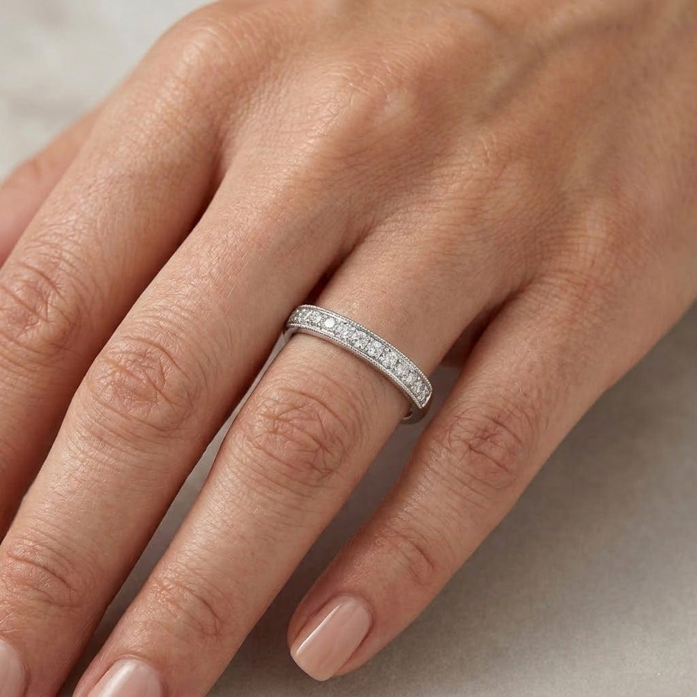 LEIBISH 0.27ct Diamond Half-Eternity Wedding Band Brand Ring