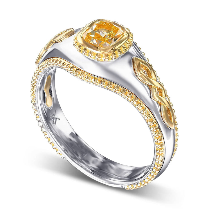 LEIBISH 1.01ct Fancy Intense Yellow Cushion Men&