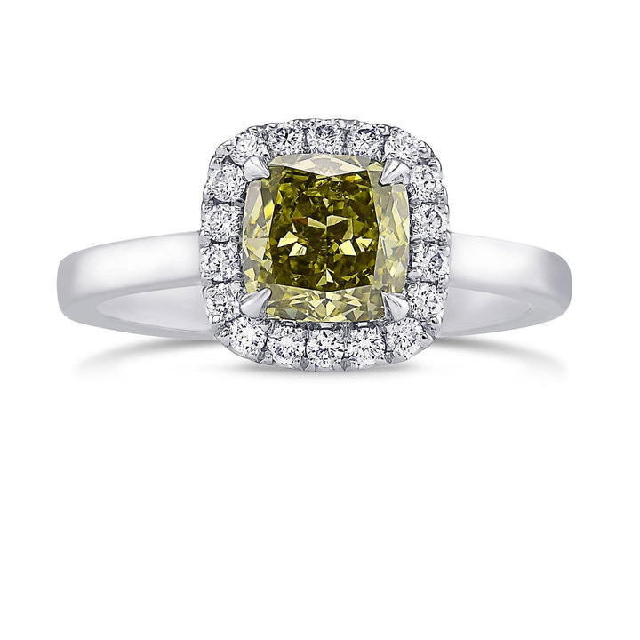 LEIBISH 1.07ct Chameleon Cushion Diamond Halo Ring Brand Ring