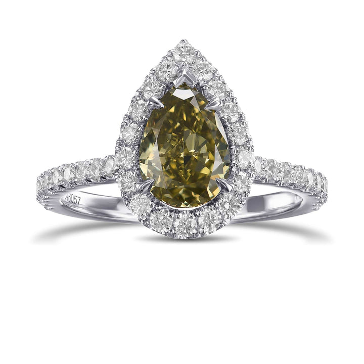 LEIBISH 1.25ct Chameleon Pear Diamond Halo Engagement Ring Brand Ring