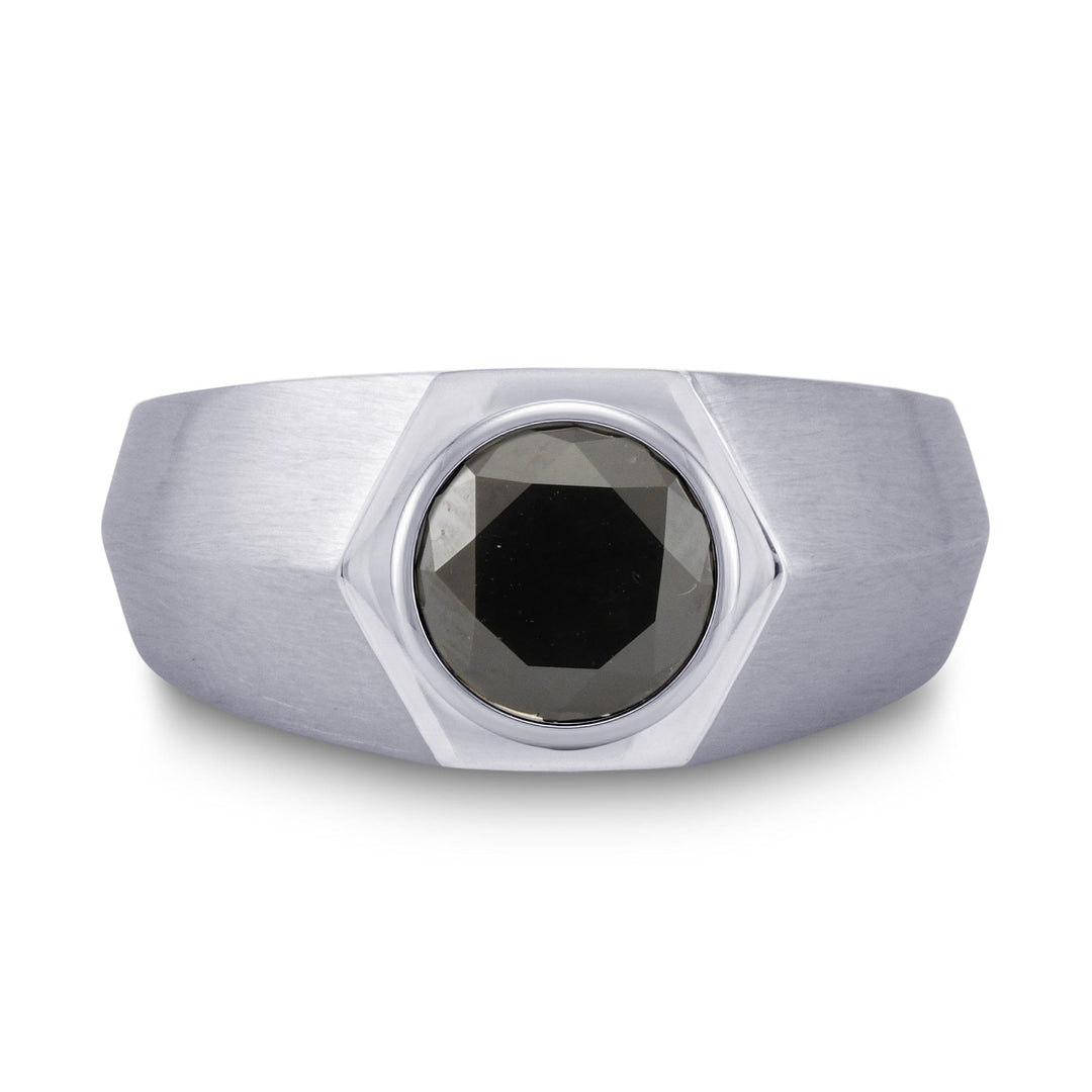 LEIBISH 2.20ct Natural Fancy Black Diamond Men's Ring Brand Ring