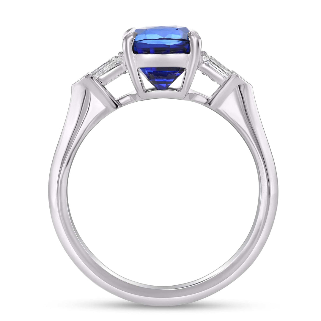 LEIBISH 3.48ct Royal Blue Cushion Sapphire &amp; Diamond Ring Brand Ring