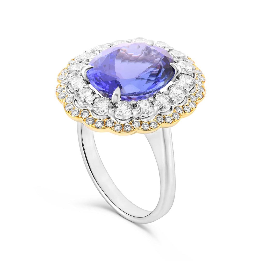 LEIBISH 5.78ct Tanzanite Floral Halo Ring Brand Ring