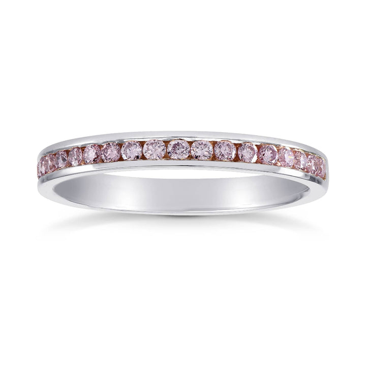 LEIBISH Fancy Light Pink Diamond Channel-Set Wedding Band Brand Ring