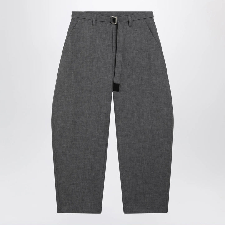 Sacai - Grey wool trousers with belt Brand 2