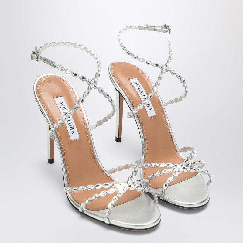 Aquazzura Sandals Aquazzura Love Struck silver sandals with crystals Aquazzura Love Struck silver sandals with crystals Brand