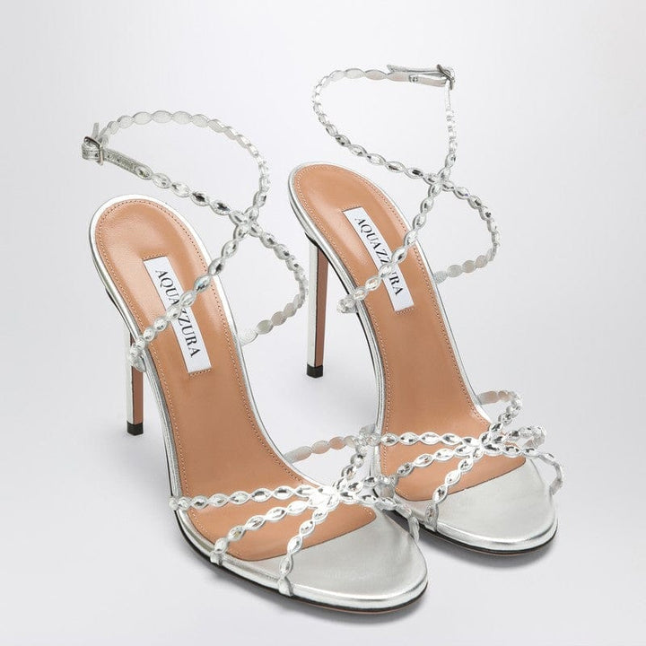 Aquazzura Sandals Aquazzura Love Struck silver sandals with crystals Aquazzura Love Struck silver sandals with crystals Brand