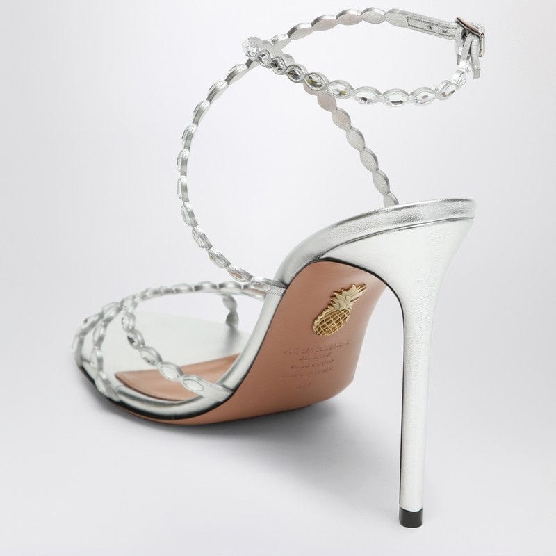 Aquazzura Sandals Aquazzura Love Struck silver sandals with crystals Aquazzura Love Struck silver sandals with crystals Brand