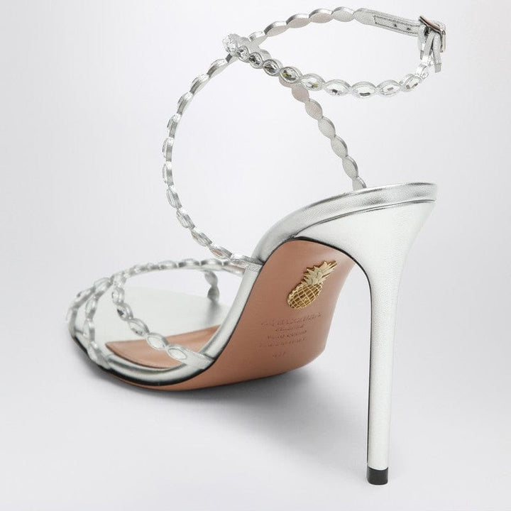 Aquazzura Sandals Aquazzura Love Struck silver sandals with crystals Aquazzura Love Struck silver sandals with crystals Brand