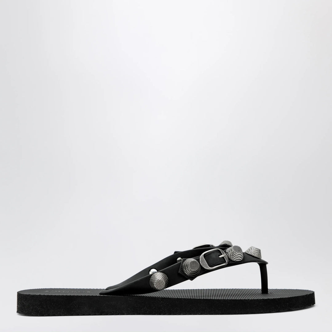 Balenciaga - Cagole black rubber thong slides Brand Sandals 36 IT