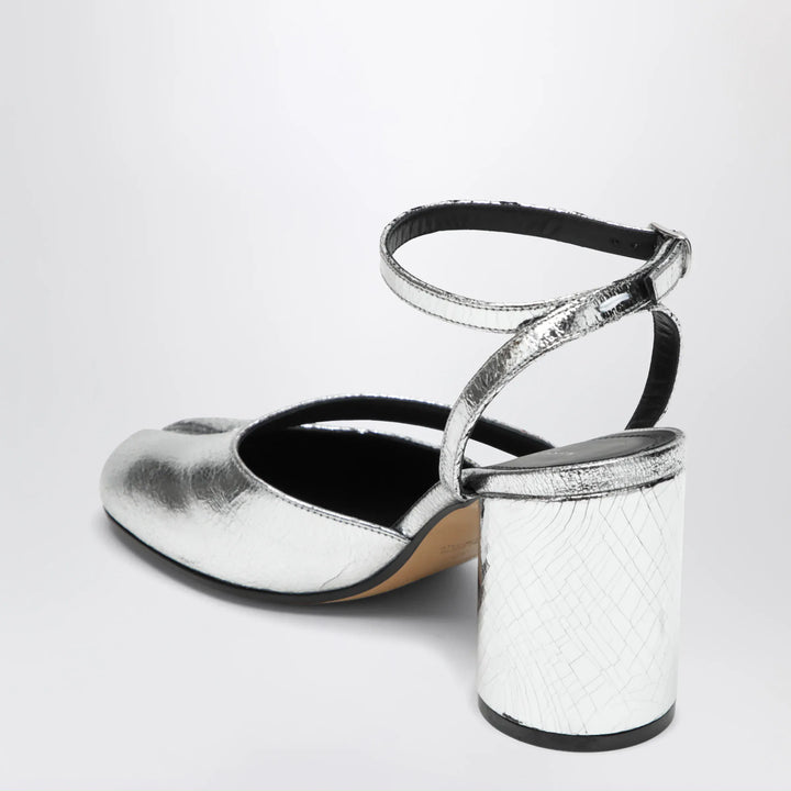 Maison Margiela - Silver Tabi Sandals In Broken Mirror Finish Brand Sandals