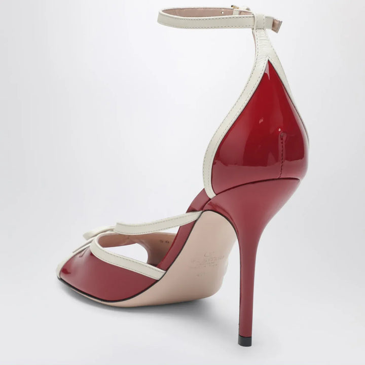 Valentino Garavani - Bepointy sandal red/ivory in patent leather and kidskin Brand Sandals