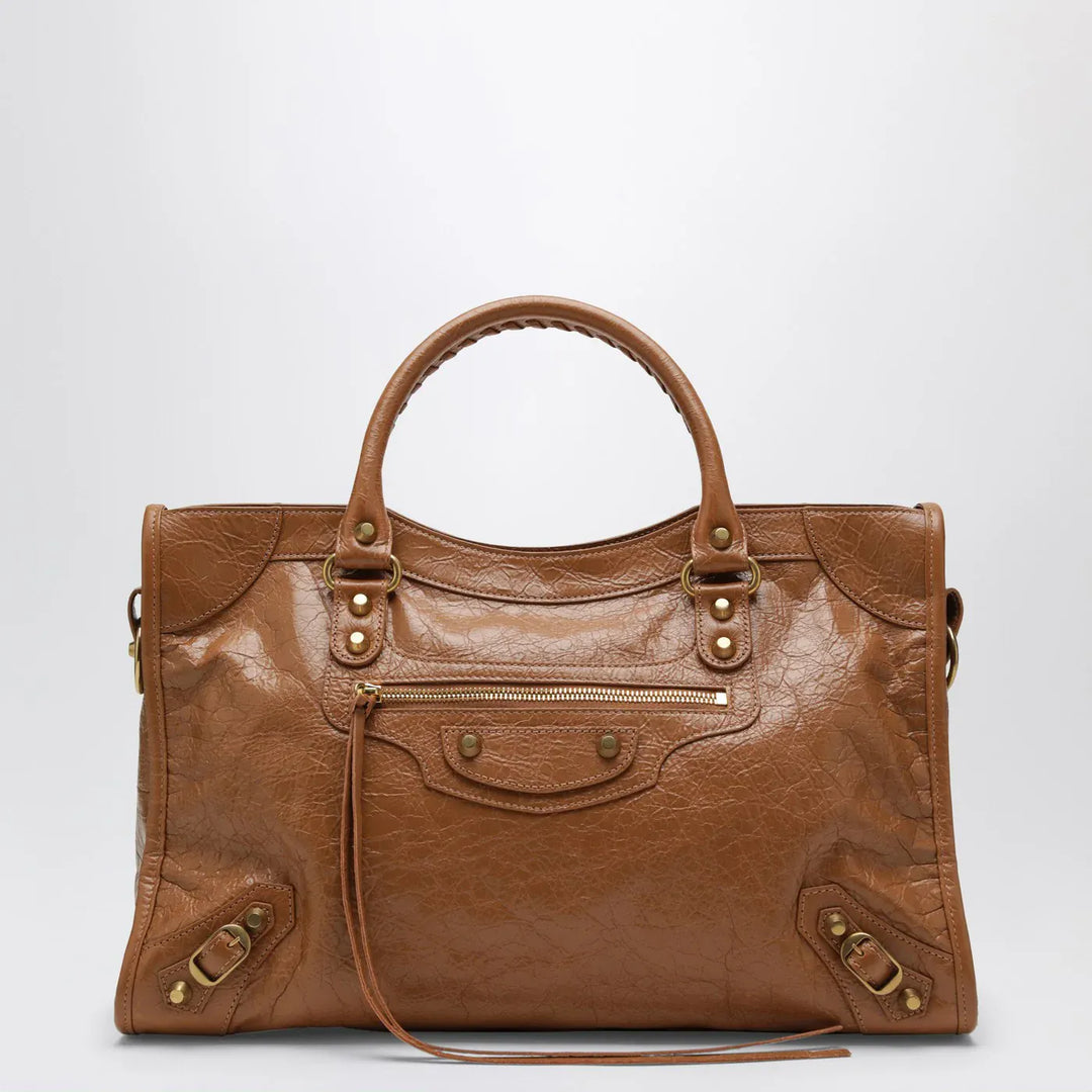 Balenciaga - Le City medium bag in camel/antique gold Brand Satchel Bag TU