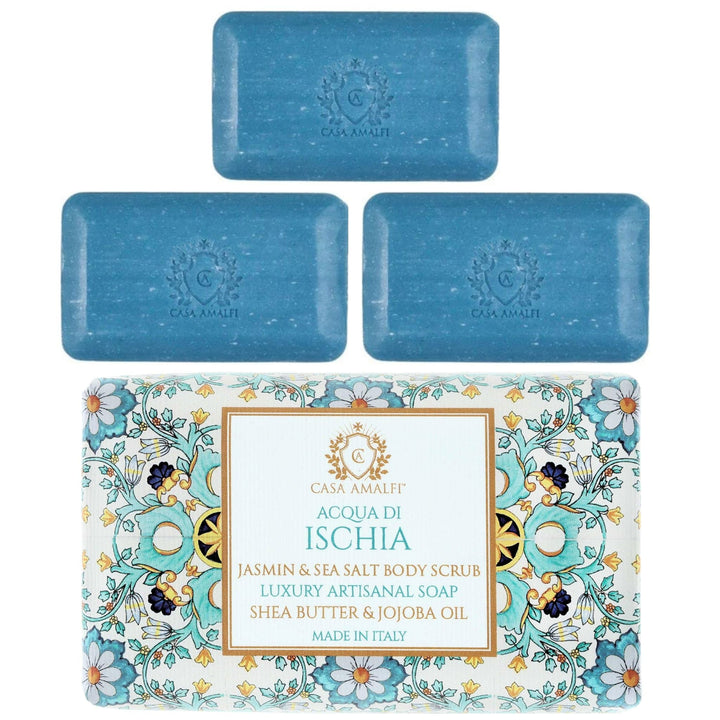 Casa Amalfi Set of Body Soaps Casa Amalfi Acqua Di Ischia Body Scrub - Jasmin & Sea Salt 150g Set of 3Pcs Casa Amalfi - Acqua Di Ischia - Body Scrub Bundle Brand