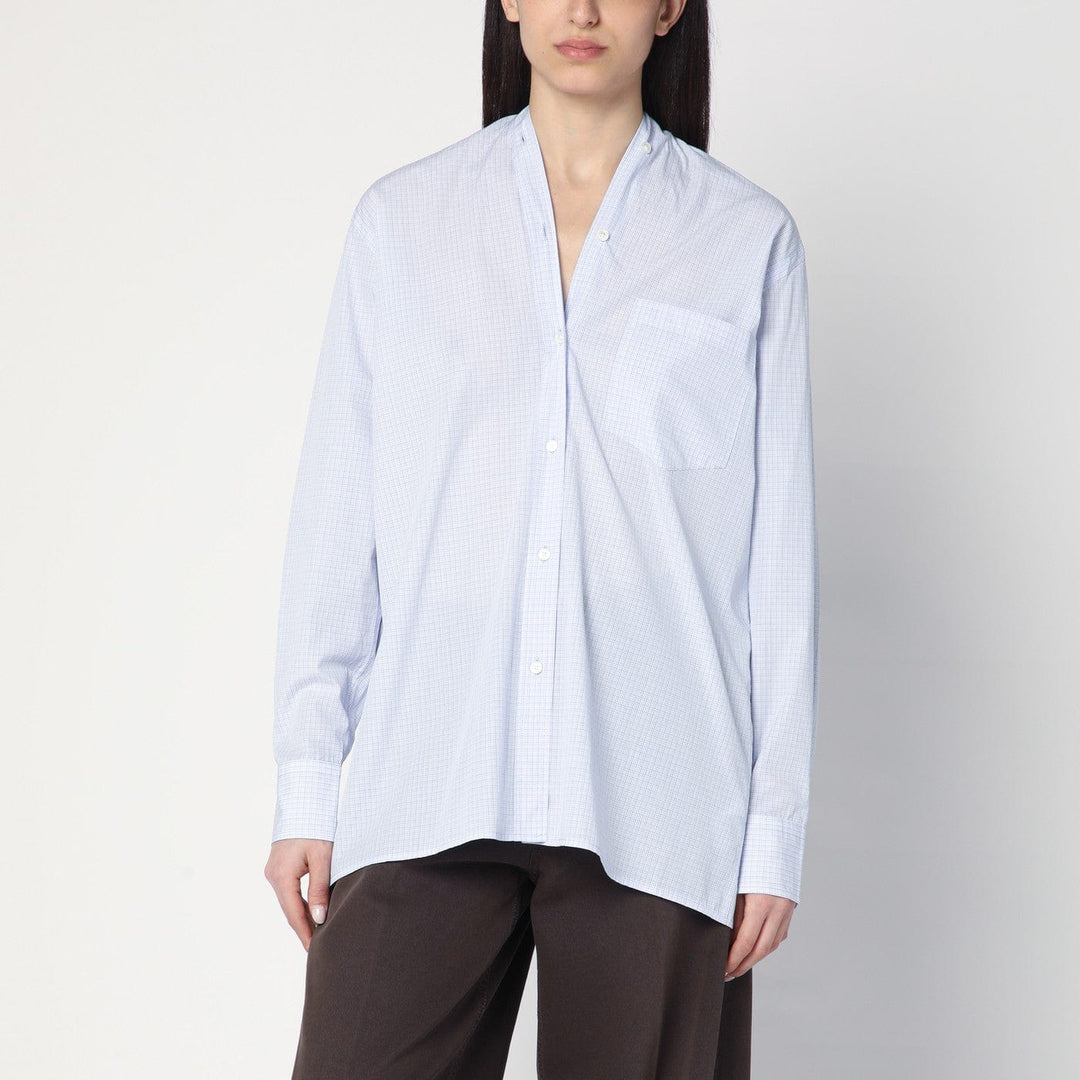 Shirts &amp; Tops L 6397 - Light blue checkered cotton shirt Brand