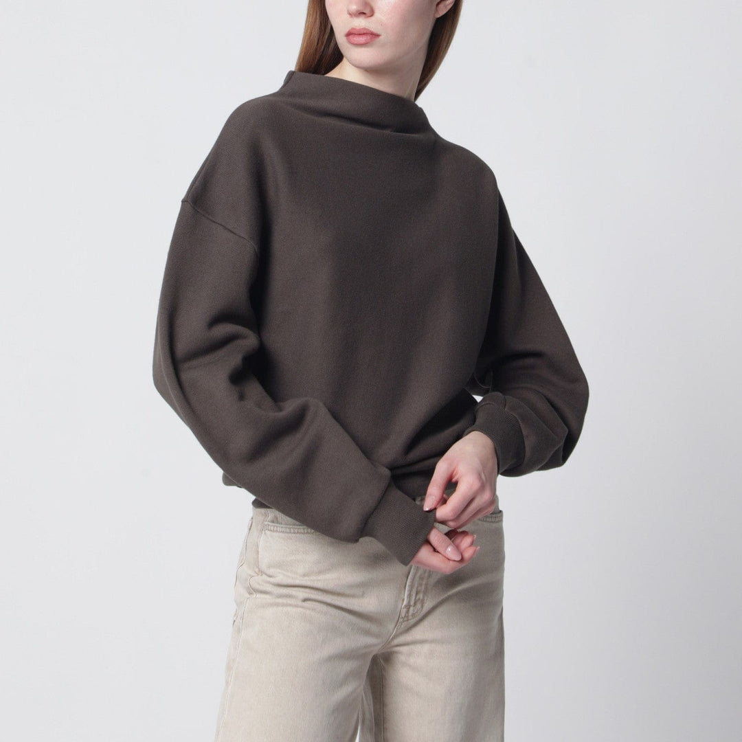Shirts &amp; Tops 6397 - Mud-coloured draped sweatshirt Brand