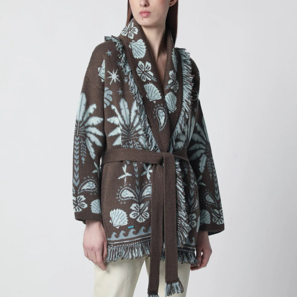 Alanui - Echoes Of The Island brown/aquamarine cardigan Brand Shirts & Tops S