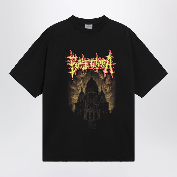Shirts &amp; Tops Balenciaga - Black oversized T-shirt with logo print Brand