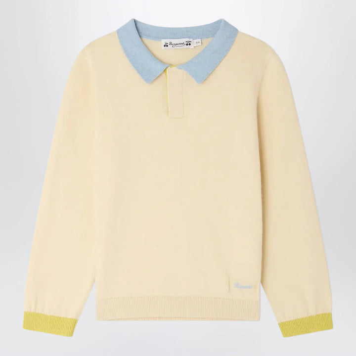 Bonpoint - Mae polo in écru cotton and cashmere Brand Shirts &amp; Tops 4Y