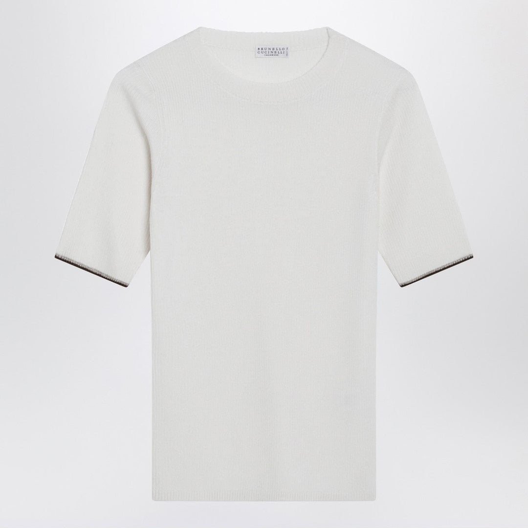 Shirts &amp; Tops XS Brunello Cucinelli - White cashmere and silk knit top Brand