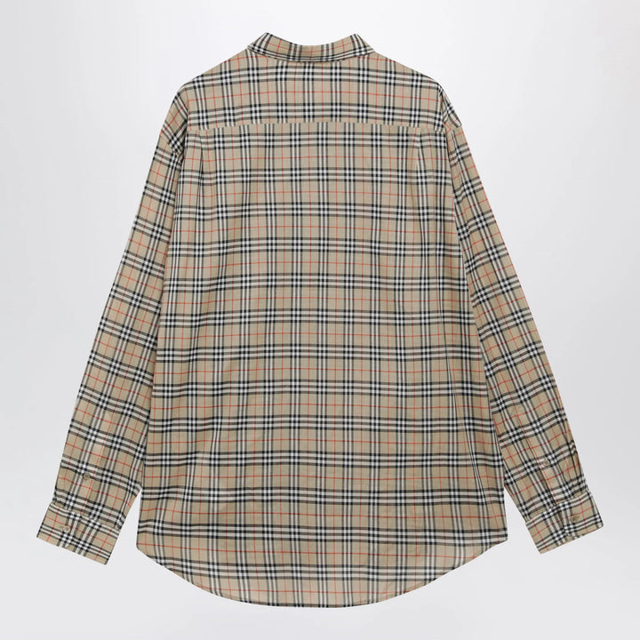 Burberry - Beige Check Cotton Shirt Brand Shirts &amp; Tops XL