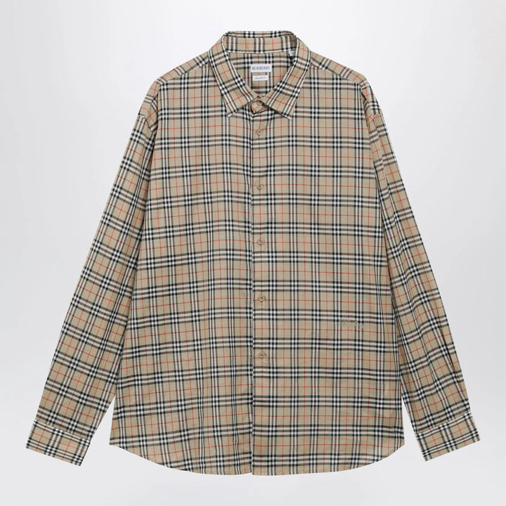 Burberry - Beige Check Cotton Shirt Brand Shirts &amp; Tops XL