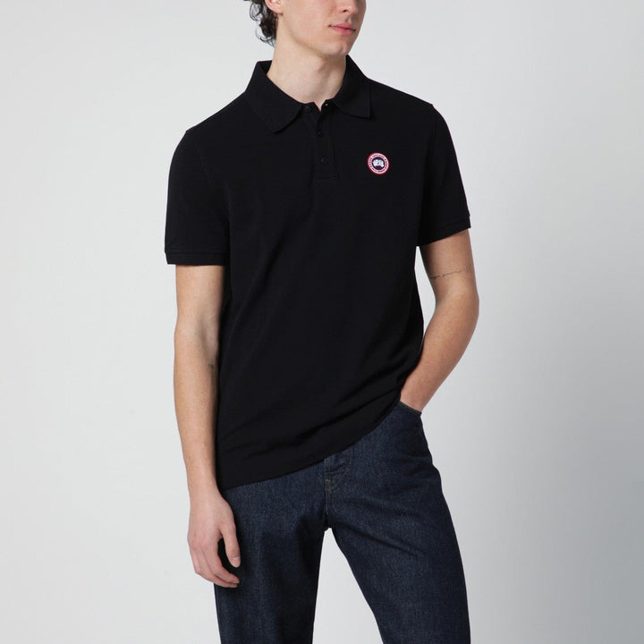 Shirts &amp; Tops Canada Goose - Black polo shirt with logo patch Brand