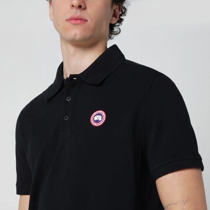 Canada Goose - Black polo shirt with logo patch Brand Shirts &amp; Tops