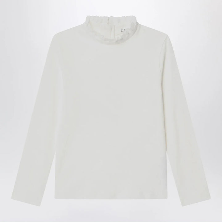 Chloé - White top with high neck and ruffles Brand Shirts &amp; Tops 5