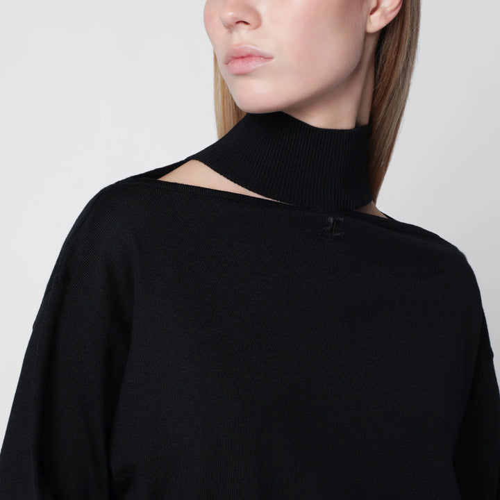 Courrèges - Black merino wool turtleneck sweater Brand Shirts &amp; Tops
