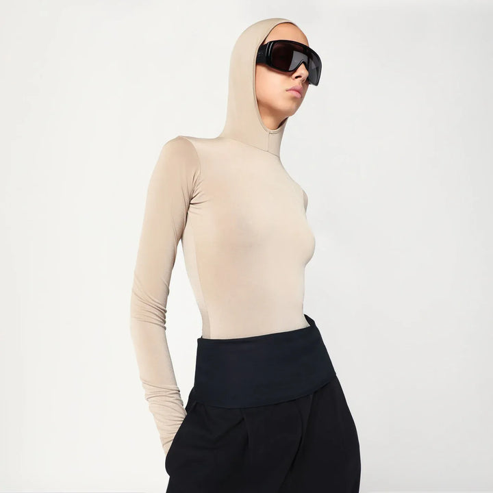 DARKPARK - Billie hooded top in flesh colour Brand Shirts &amp; Tops L