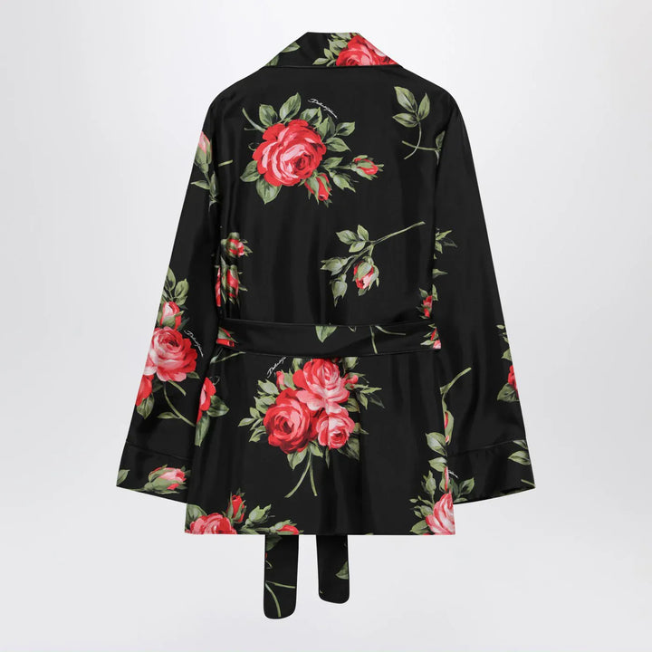 Dolce&amp;Gabbana - Black Vanity shirt with Bouquet rose print Brand Shirts &amp; Tops
