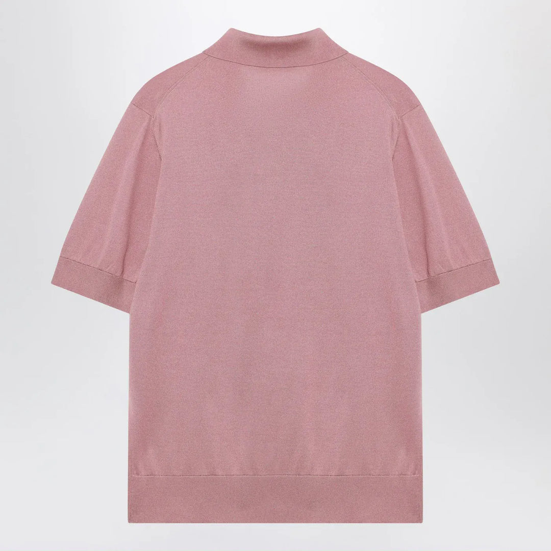 Dolce&amp;Gabbana - Pink silk polo shirt Brand Shirts &amp; Tops